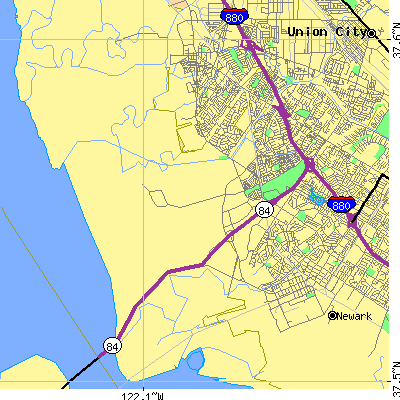 Zip code 94555 close-up map