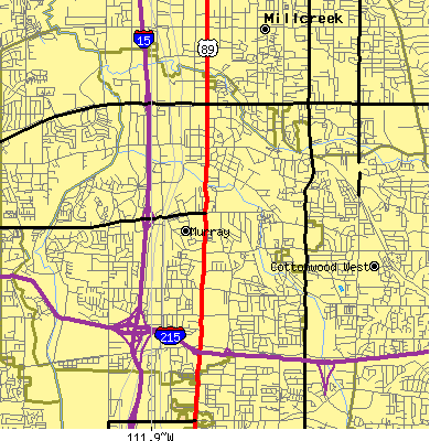 Zip code 84107 close-up map