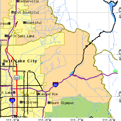 Zip code 84108 close-up map