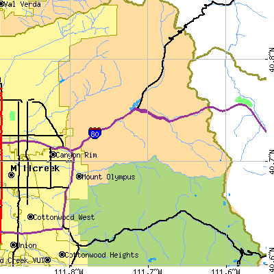 Zip code 84109 close-up map