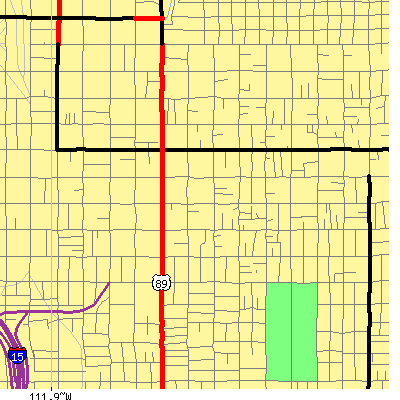 Zip code 84111 close-up map