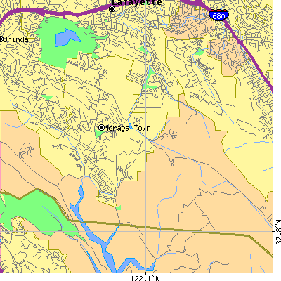 Zip code 94556 close-up map