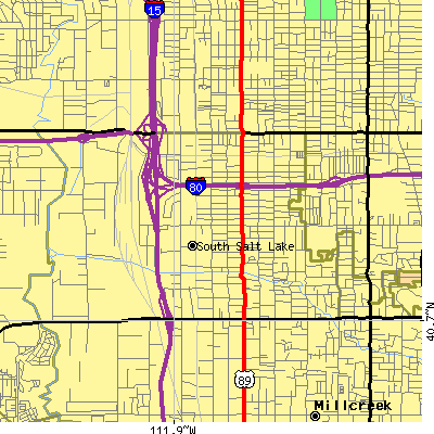 Zip code 84115 close-up map