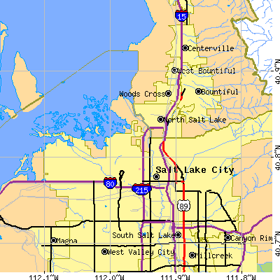 Zip code 84116 close-up map