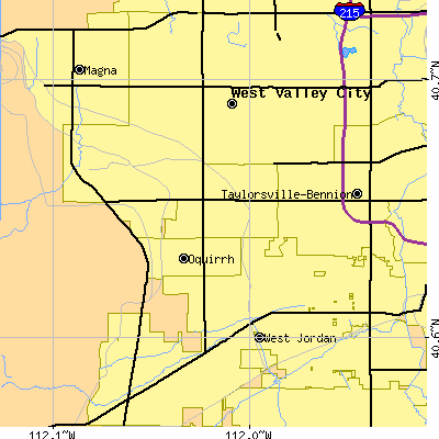 Zip code 84118 close-up map