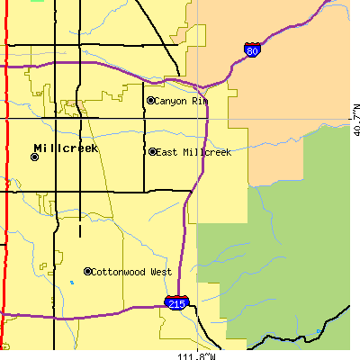 Zip code 84124 close-up map
