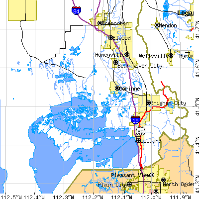 Zip code 84302 close-up map