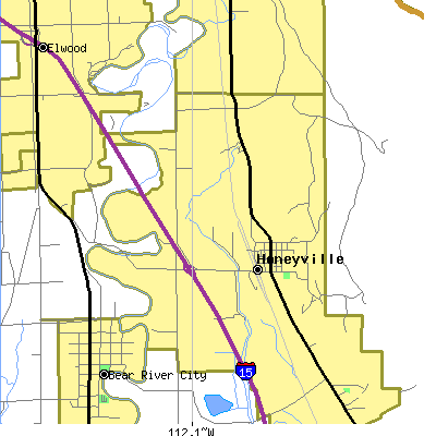 Zip code 84314 close-up map