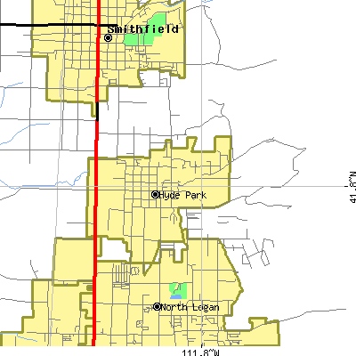 Zip code 84318 close-up map