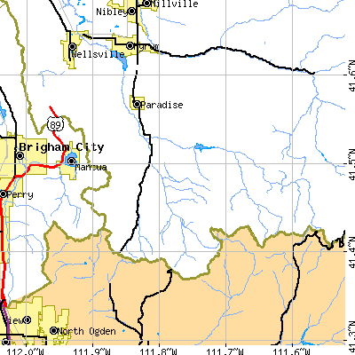 Zip code 84328 close-up map