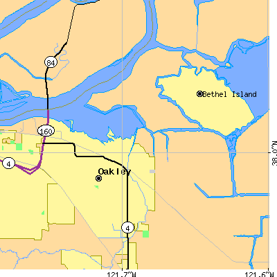 Zip code 94561 close-up map
