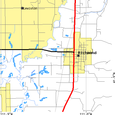Zip code 84333 close-up map