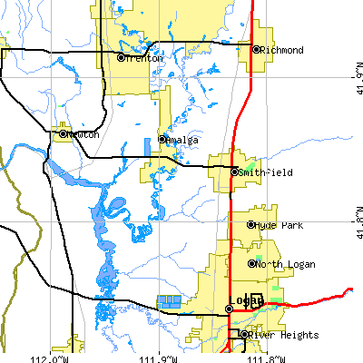 Zip code 84335 close-up map