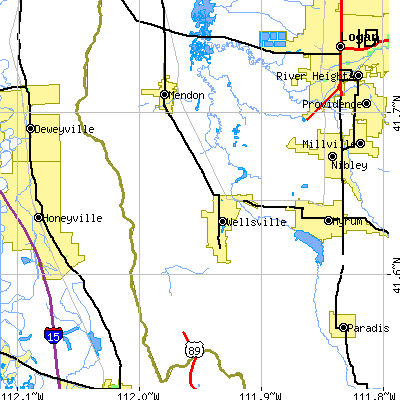 Zip code 84339 close-up map