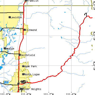 Zip code 84341 close-up map