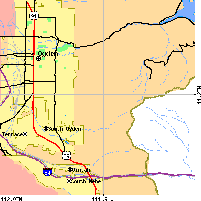 Zip code 84403 close-up map