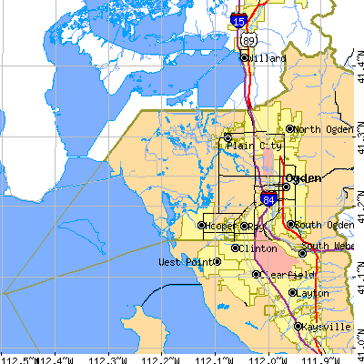 Zip code 84404 close-up map