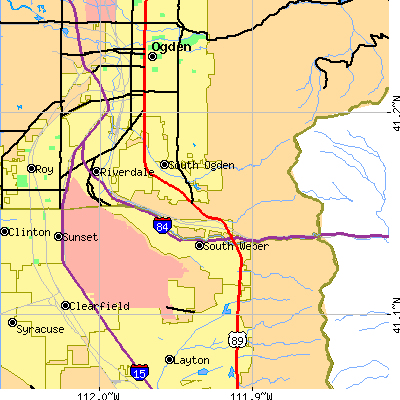 Zip code 84405 close-up map