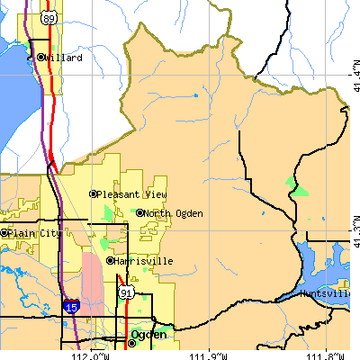 Zip code 84414 close-up map