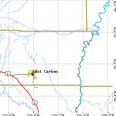 Zip code 84520 close-up map