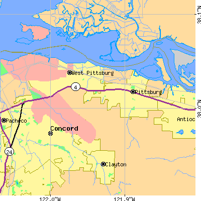 Zip code 94565 close-up map