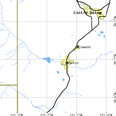 Zip code 84523 close-up map