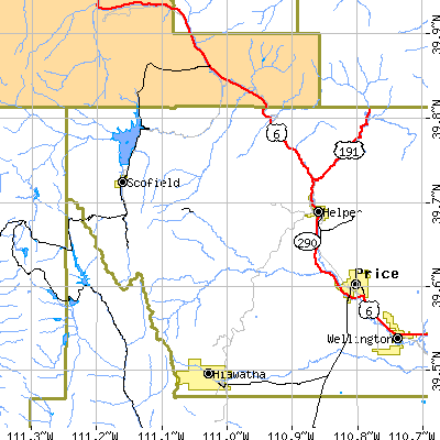 Zip code 84526 close-up map