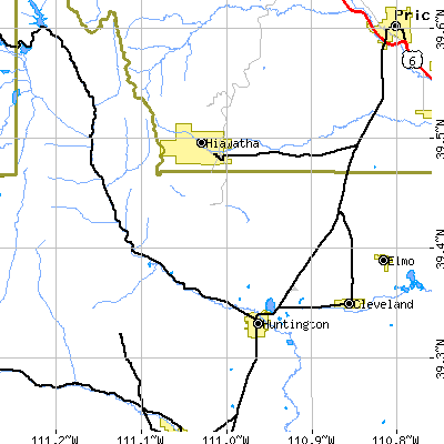 Zip code 84528 close-up map