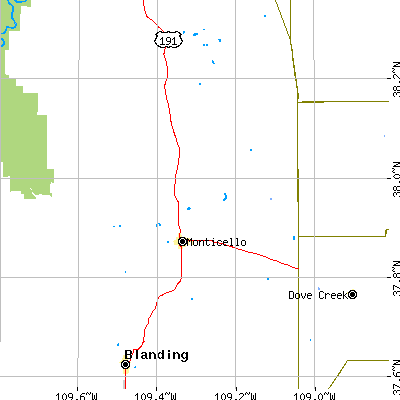 Zip code 84535 close-up map