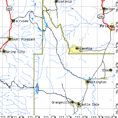 Zip code 84537 close-up map
