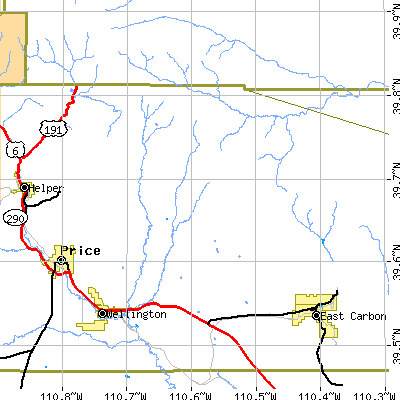 Zip code 84539 close-up map