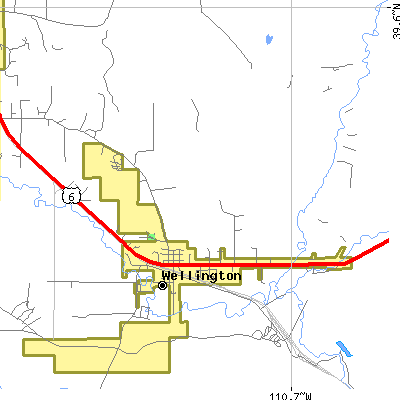 Zip code 84542 close-up map