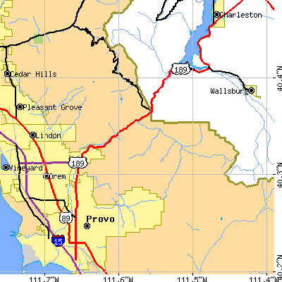 Zip code 84604 close-up map