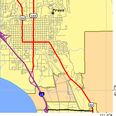 Zip code 84606 close-up map