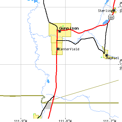 Zip code 84622 close-up map