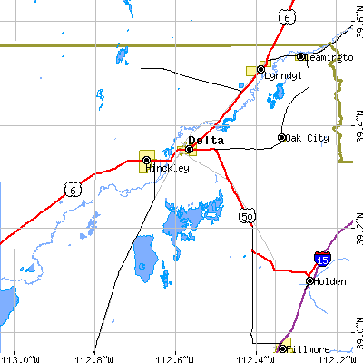 Zip code 84624 close-up map