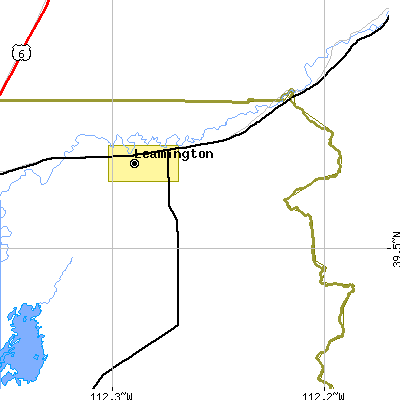 Zip code 84638 close-up map