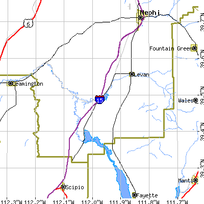 Zip code 84639 close-up map
