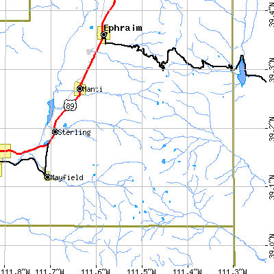 Zip code 84642 close-up map