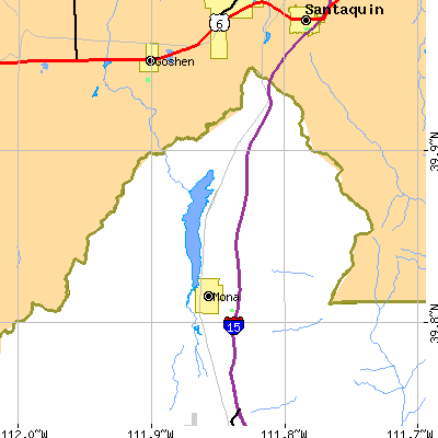 Zip code 84645 close-up map