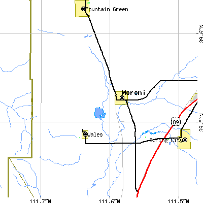 Zip code 84646 close-up map