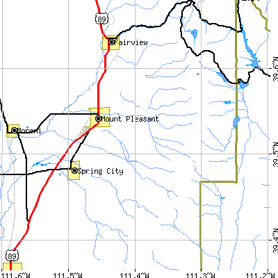 Zip code 84647 close-up map