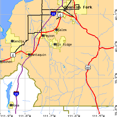 Zip code 84651 close-up map