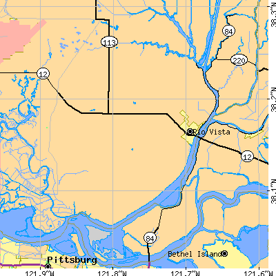 Zip code 94571 close-up map
