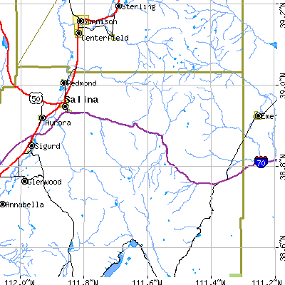 Zip code 84654 close-up map