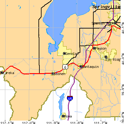 Zip code 84655 close-up map