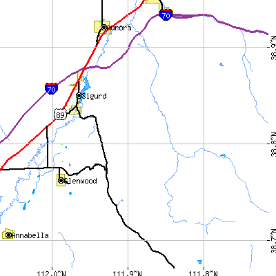 Zip code 84657 close-up map