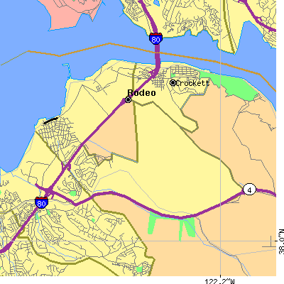 Zip code 94572 close-up map