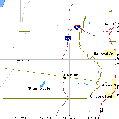 Zip code 84713 close-up map