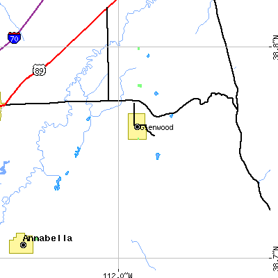 Zip code 84730 close-up map